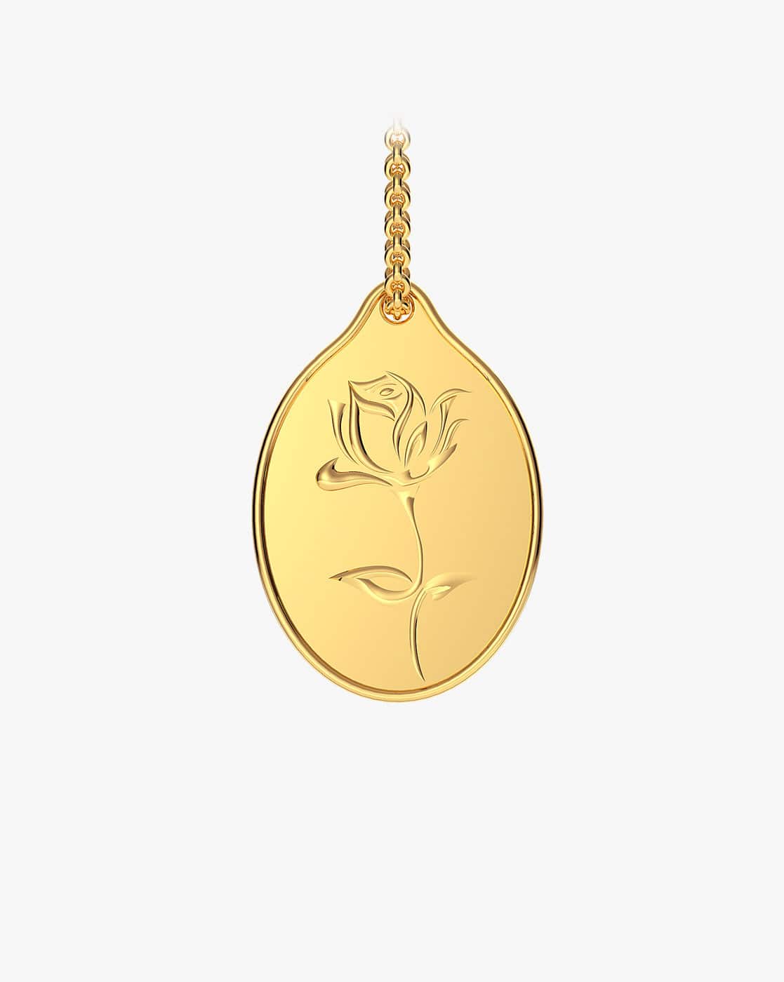 Malabar Gold & Diamonds Yellow Gold Rose Coin Pendant For Women (Yellow Gold, FreeSize)