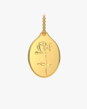 Yellow Gold Rose Coin Pendant