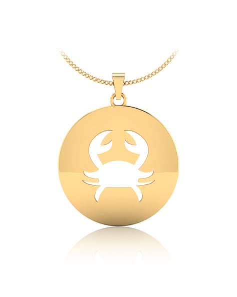 Buy Dainty 14k Solid Gold Cancer Zodiac Necklace, Cancer Symbol Pendant,  Zodiac Solid Gold, Personalized Cancer Sign Zodiac, Custom Zodiac Online in  India - Etsy