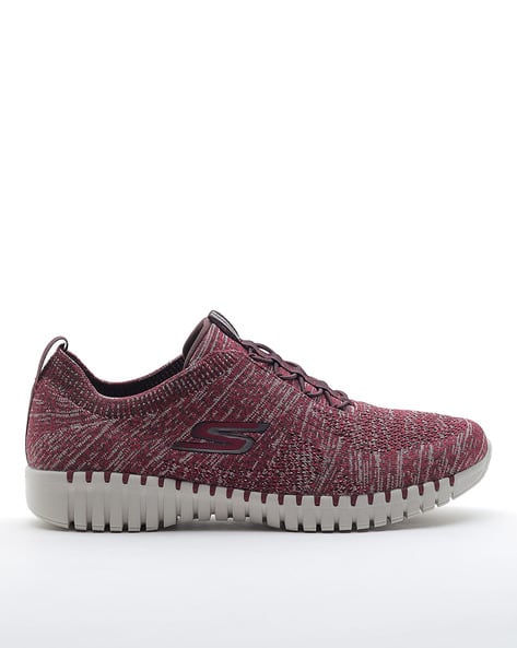 burgundy skechers womens shoes