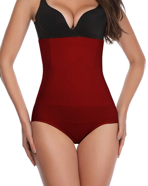 Figleaves Vintage Luxe Body Slimming Shapewear Medium Tummy Control Red New
