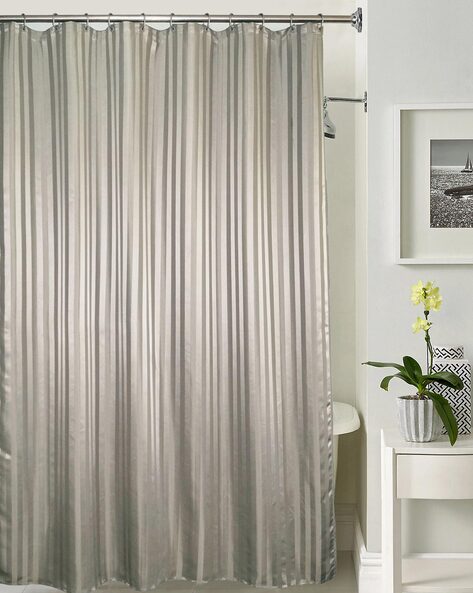Grey Bath Curtains For Home, Grey Striped Shower Curtain