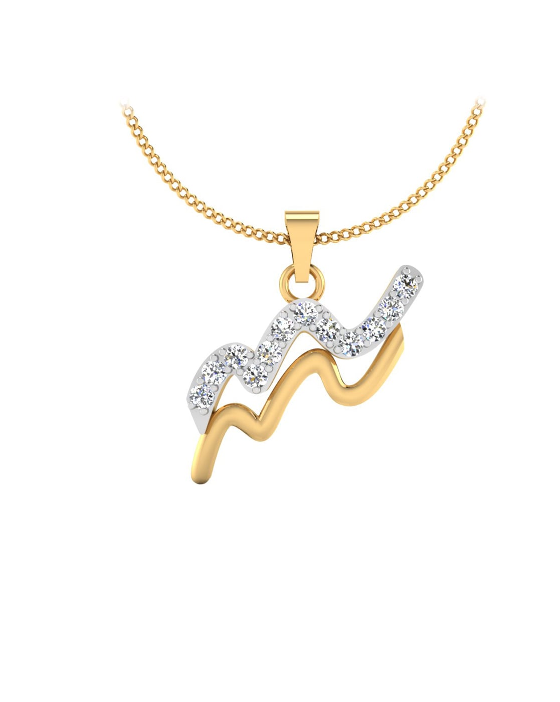 Brooke Gregson | Aquarius 14k Gold Diamond Constellation Astrology Necklace  at Voiage Jewelry