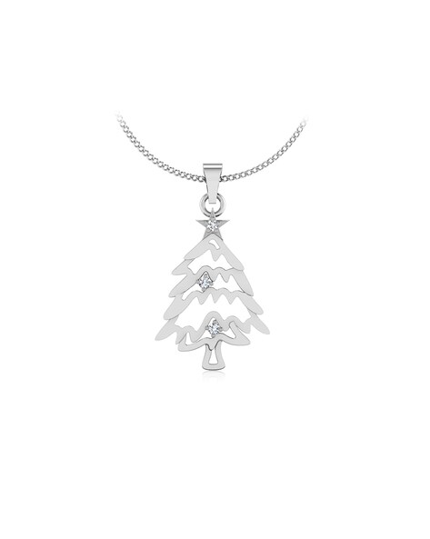 Lilylin Designs Crystal Christmas Tree Pendant with Gold Chain