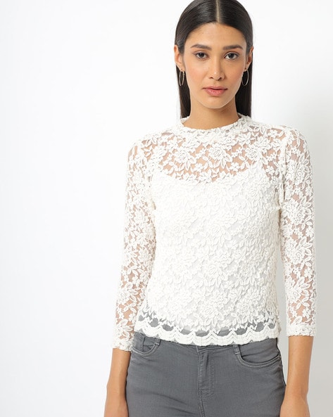 lunge Portico udgør Buy Off White Tops for Women by RIO Online | Ajio.com