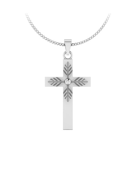 Silver Cross Diamond Pendant