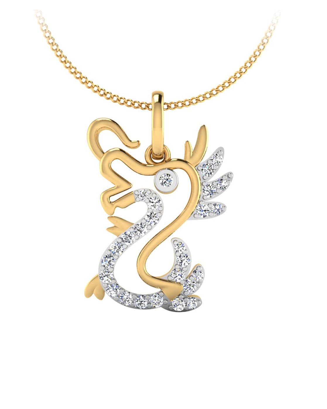 Kay Outlet Previously Owned Diamond Open Heart Angel Necklace 1/6 cttw  Sterling Silver & 10K Rose Gold 18