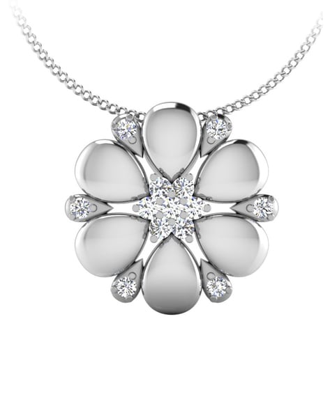 Sheer Diamond Flower Pendant | Modern Glimmering Pendant | CaratLane