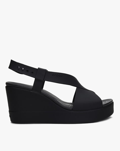 CROCS Leigh II Ankle Strap Wedge W Women Black Wedges - Buy Black/Black  Color CROCS Leigh II Ankle Strap Wedge W Women Black Wedges Online at Best  Price - Shop Online for