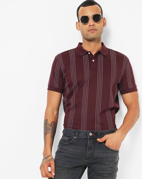 tommy hilfiger burgundy polo