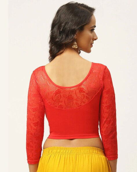 lace red blouse