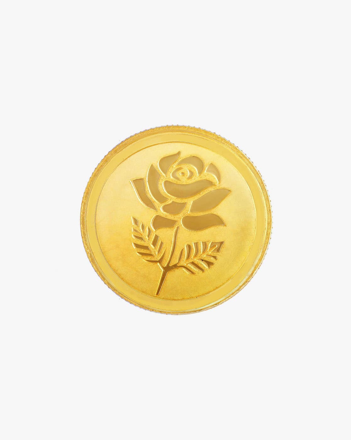 Malabar Gold & Diamonds 2G 22K 916 Yellow Gold Rose Coin  For Women (Yellow Gold, FreeSize)