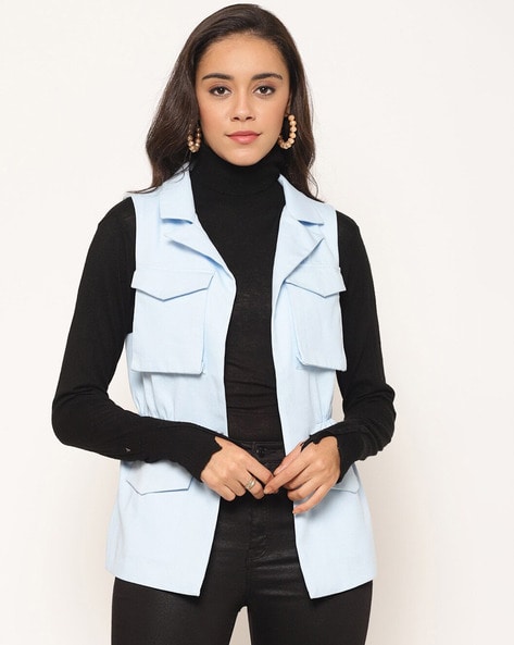 Women's sleeveless clearance jackets with pockets