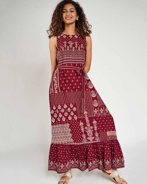 Global desi outlet red maxi dress