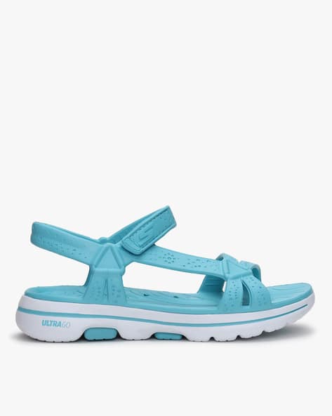 Go Walk Foamies Tahiti Textured Sandals With Velcro Fastening