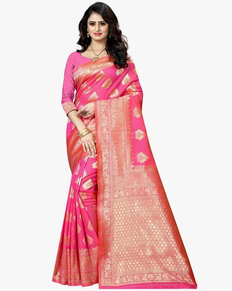 Pink Silk Readymade Saree at Rs 3399/piece in Surat