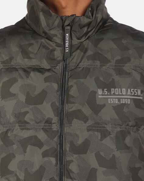 camo polo puffer jacket