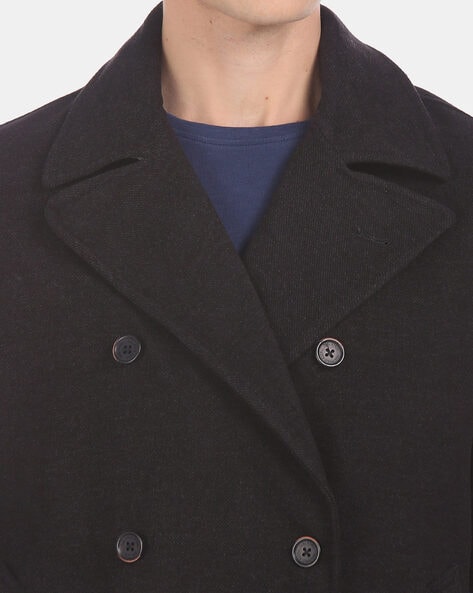 cheap black peacoat