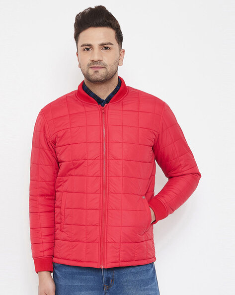 Mens red 2025 quilted jacket