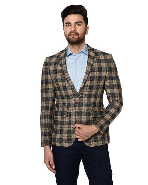 checked blazer men