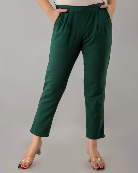 green ankle pants