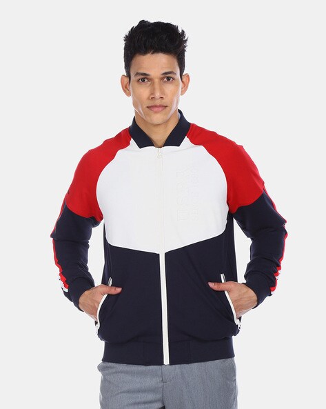 Polo windbreaker red sales white and blue