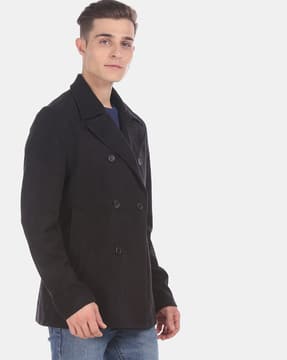 guess double breasted peacoat