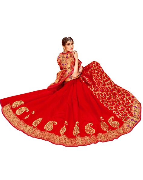 Banarasi Silk Blend Jacquard Woven Saree