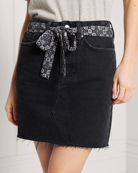 Buy Francoise Cord Button Mini Skirt - Faded Black Online | Rollas Jeans