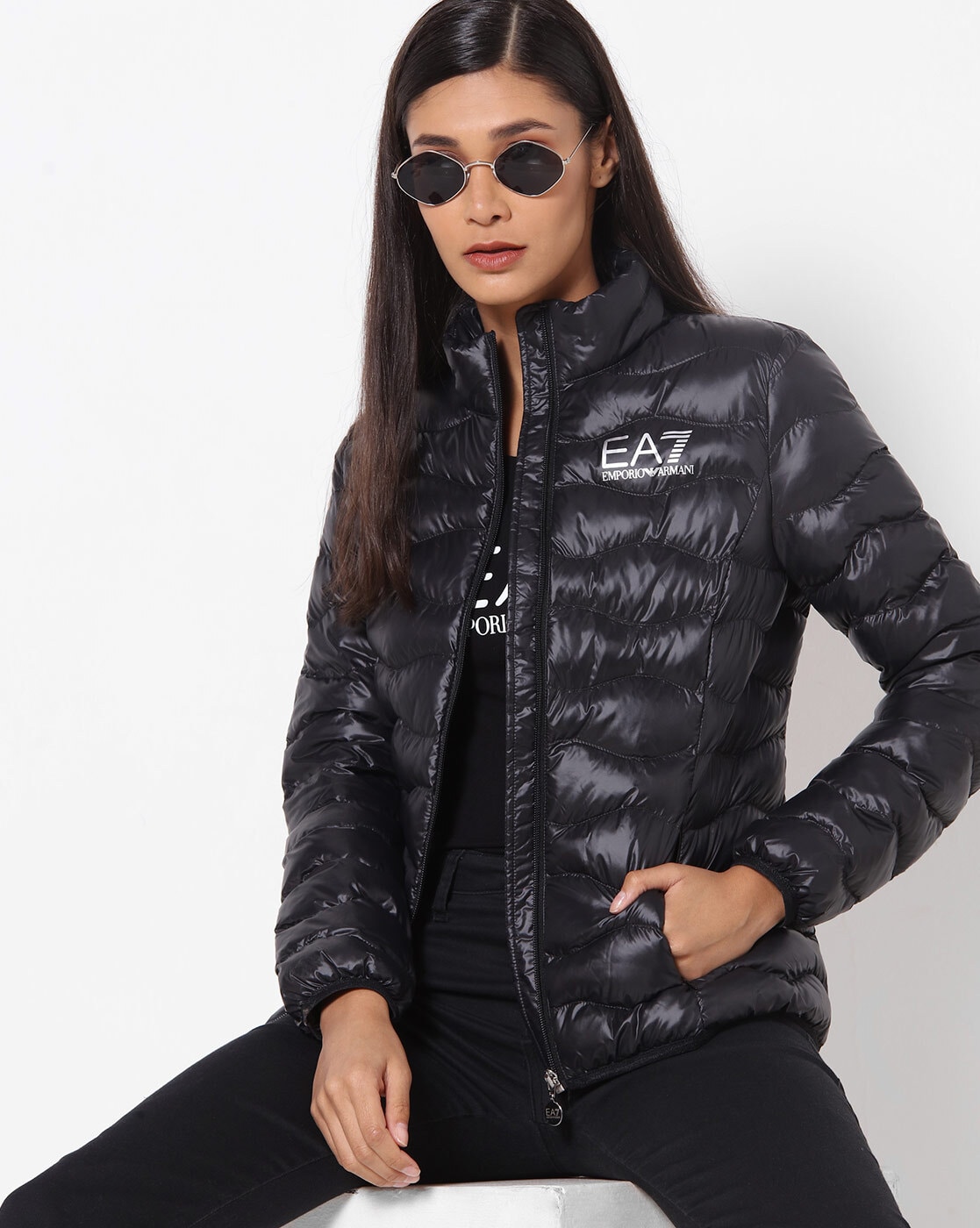 Buy Black Jackets & Coats for Women by EA7 Emporio Armani Online 