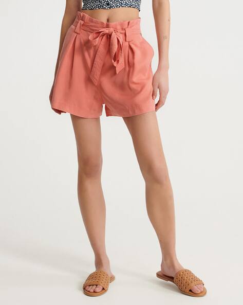 SUPERDRY Paper Bag Shorts with Waist Tie-Up