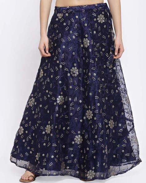 sequin embroidered skirt