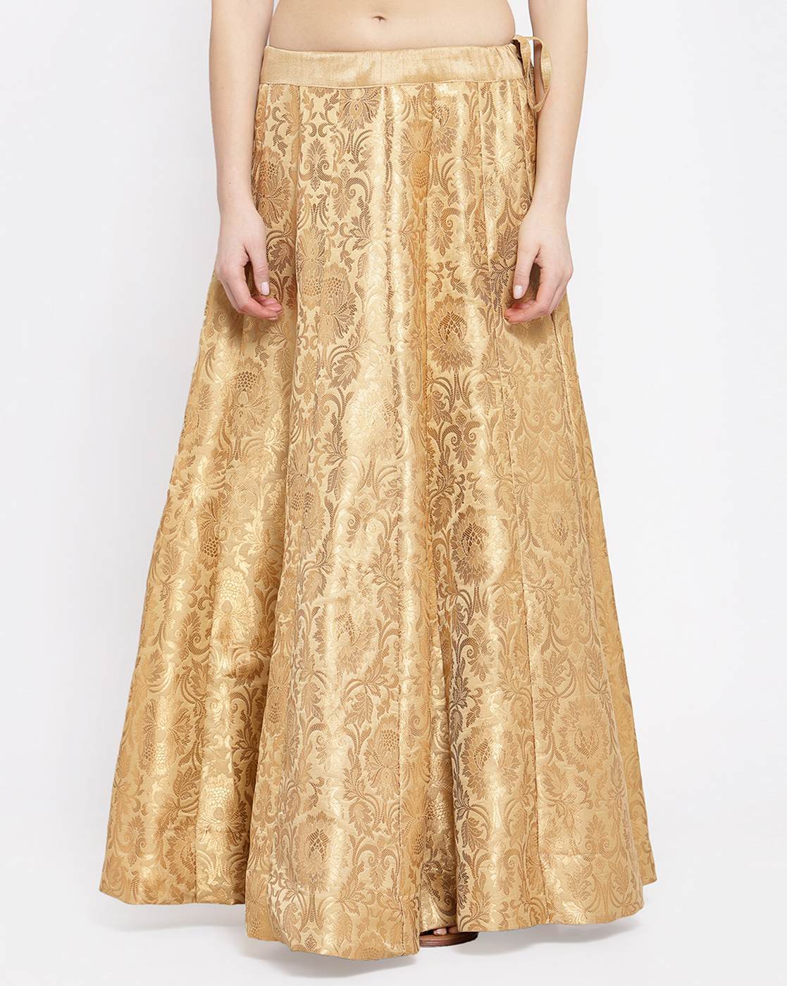 Gold brocade skirt clearance indian