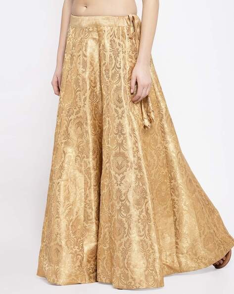 gold brocade skirt indian