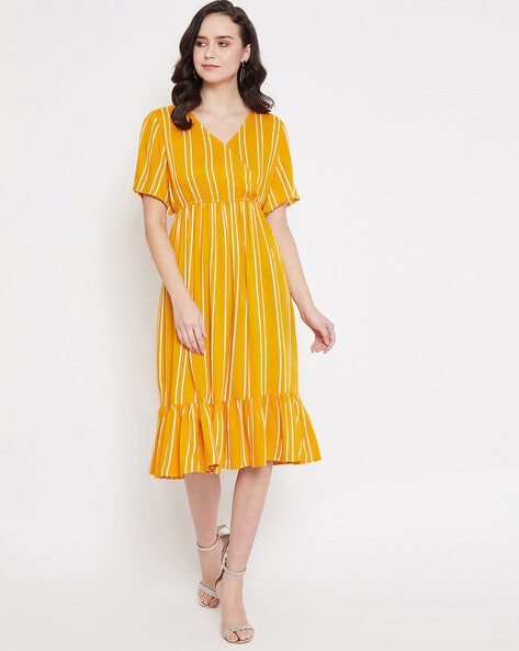 yellow dress ajio