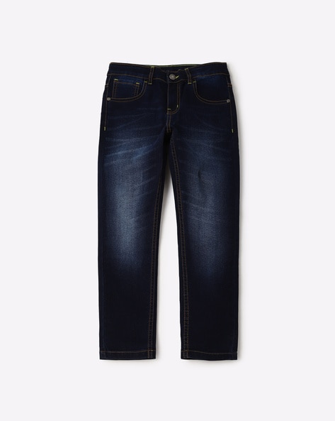 Mid-Wash Slim Fit Jeans