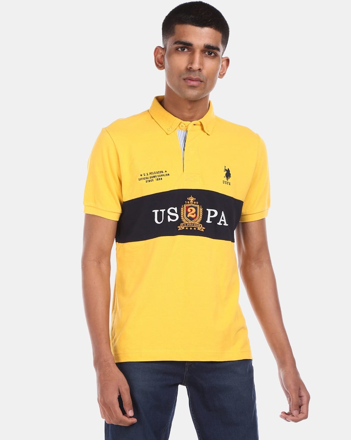 us polo assn yellow t shirt