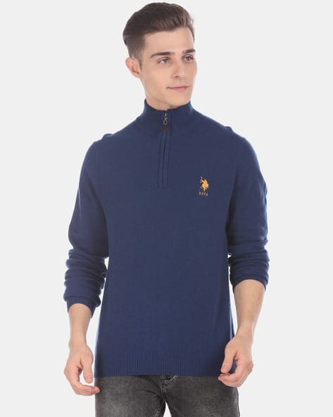 High-Neck Sweater with Zipper