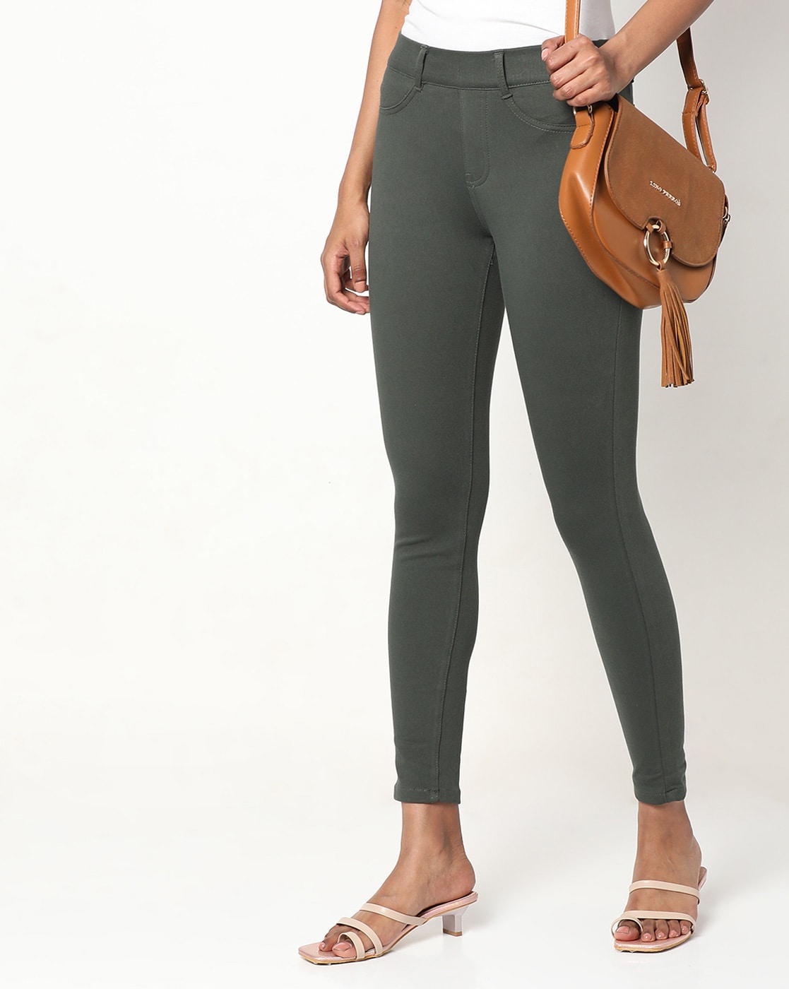 Ankle-Length Jeggings with Belt Loops