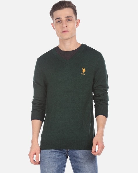 us polo green sweater