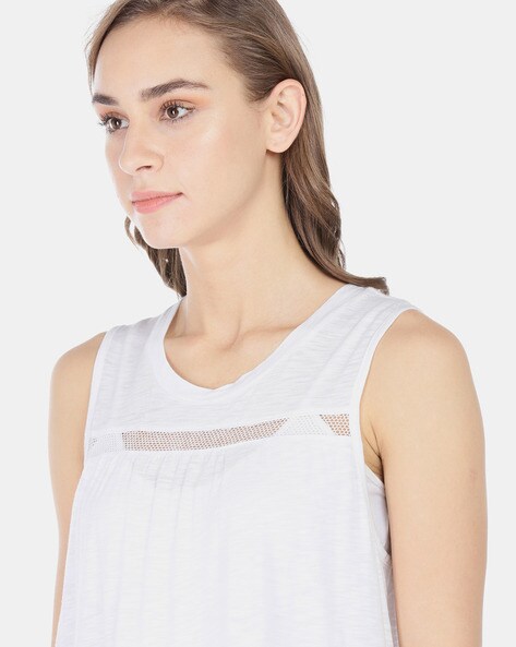 String-Neck Ribbed Tank Top