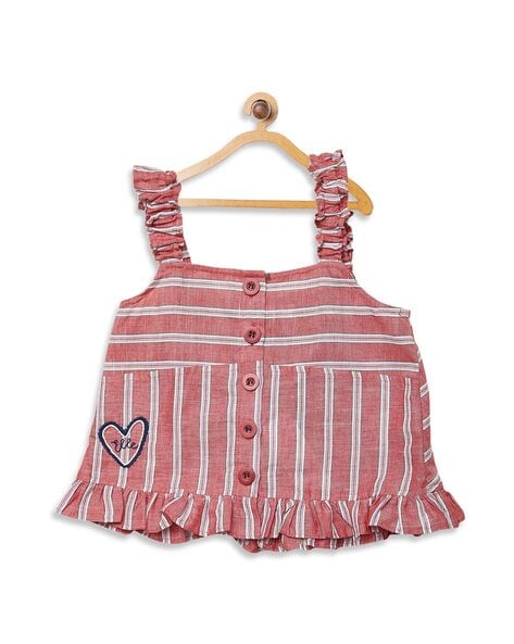 Elle Kids Striped Button-Down Top