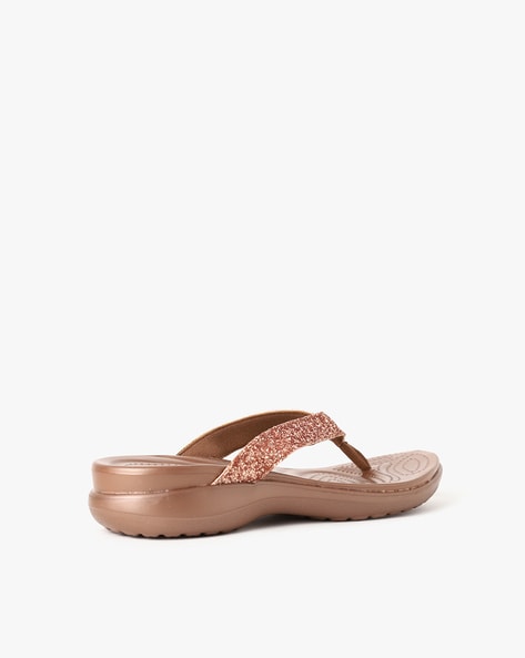 Buy Bronze Flip Flop Slippers for Women by CROCS Online Ajio