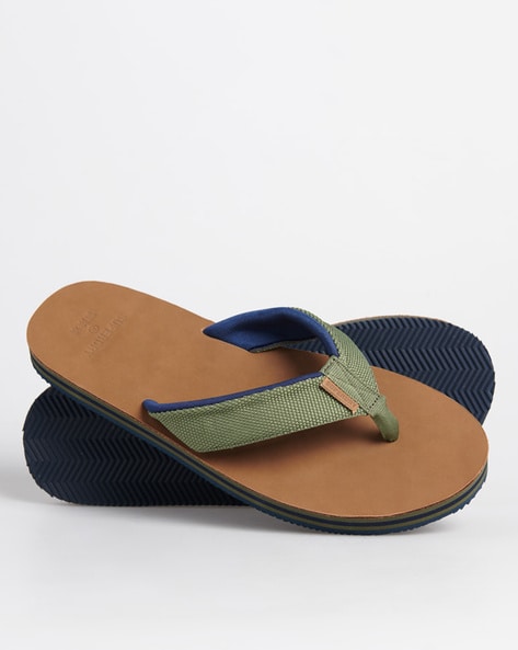 Surf Leather Thong Strap Flip Flops