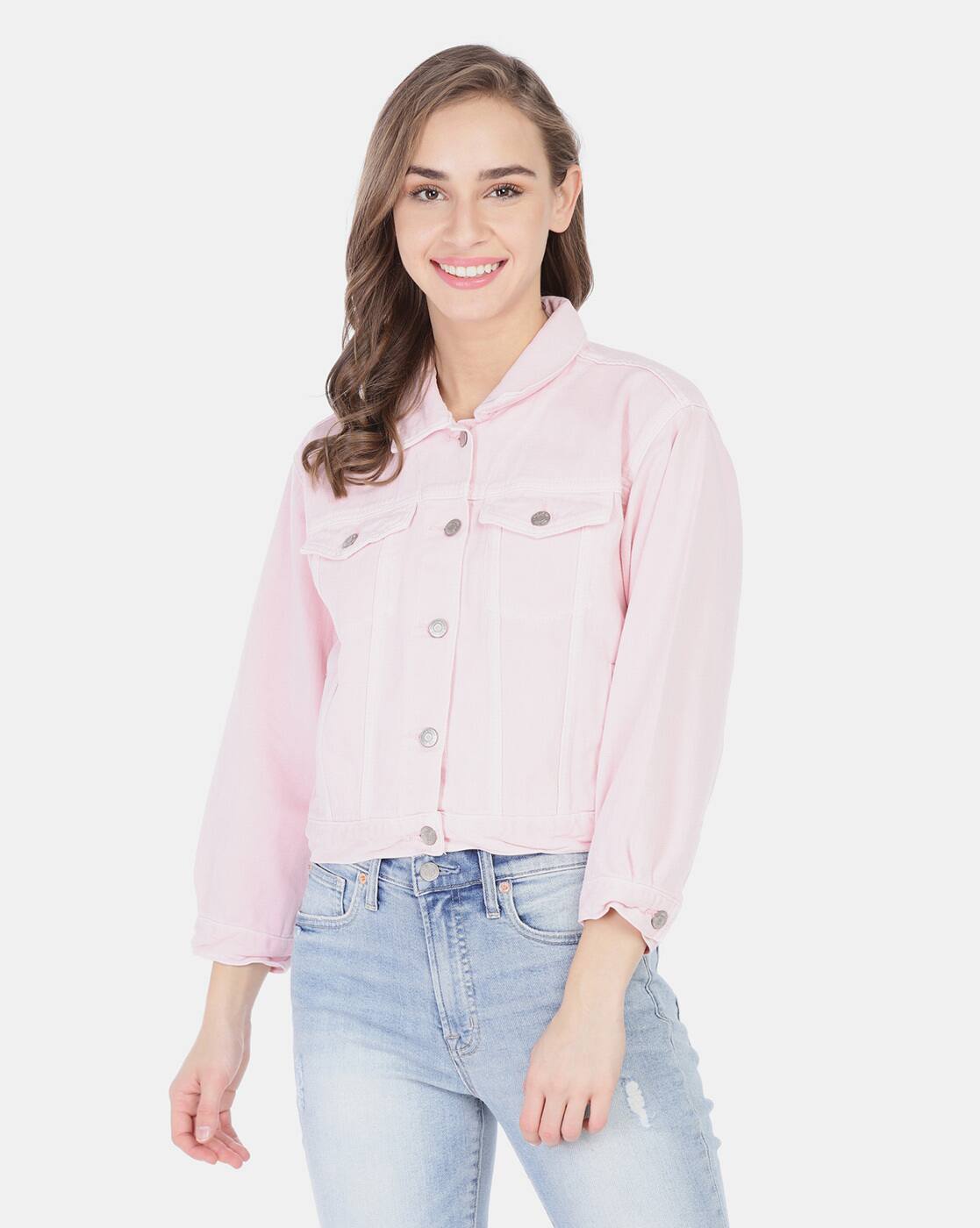 gap pink denim jacket