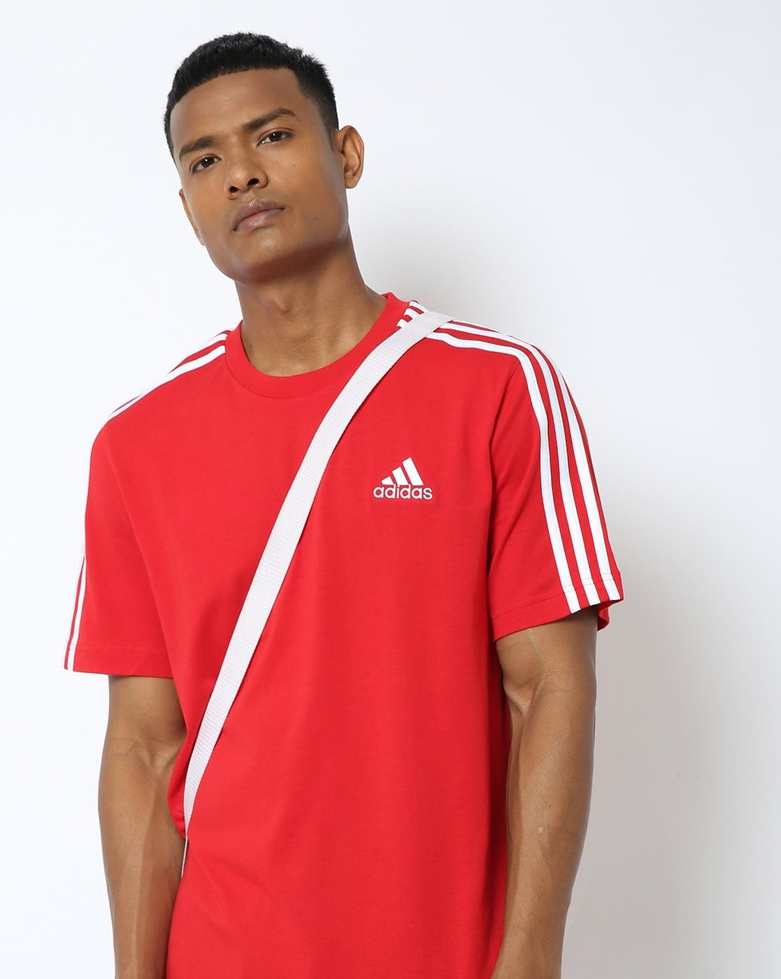 adidas Originals STRIPES TEE UNISEX - T-shirt imprimé - red/rouge 