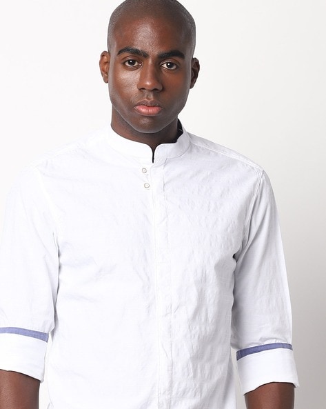 White Mandarin Collar Shirts - Buy White Mandarin Collar Shirts Online