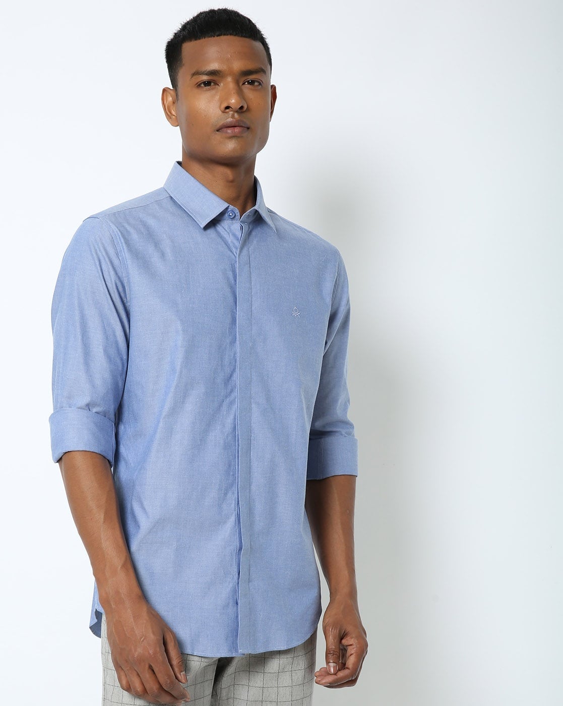 Buy Sky Blue Shirts for Men by UNITED COLORS OF BENETTON Online