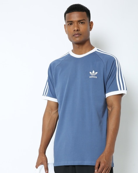 Originals 3 Stripe T Shirt Blue Shop, SAVE 54% - mpgc.net