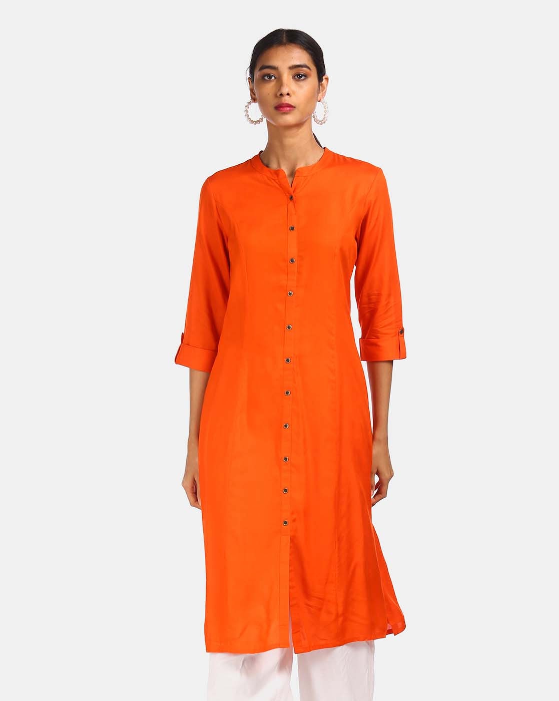 Buy Orange Kurtas for Women by KARIGARI Online